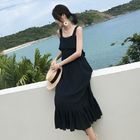 Summer Midi Womens Vacation Dresses Sleeveless Back With Bow